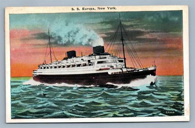 S.S. EUROPA SHIP 1931 VINTAGE POSTCARD