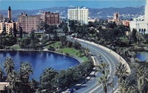 Los Angeles California~Macarthur Park & Wilshire Boulevard Bird's Eye View~1950s
