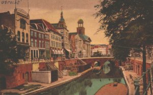 Netherlands Utrecht Oude Gracht Vintage Postcard 03.79