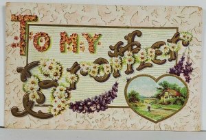 Greetings To My Brother Embossed 1909 Parkersburg IA to Hume MO Postcard Q11