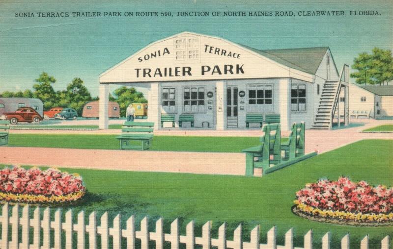 CLEARWATER FL SONIA TERRACE TRAILER PARK VINTAGE POSTCARD