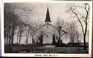 Vintage Postcard 1940's Chapel, Fort Dix, New Jersey (NJ)