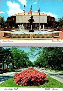 2~4X6 Postcards MOBILE, AL Alabama MUNICIPAL AUDITORIUM~Fountain & AZALEA TRAIL