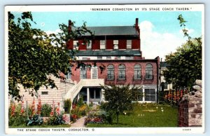 COSCHOCTON, Ohio OH ~ Roadside STAGE COACH TAVERN 1920s-30s Postcard