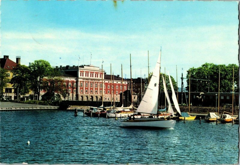 Forlag Nordisk Konst Sweden Postcard Note Vintage Sailboat Hole Och Postcard 