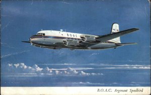 BOAC Argonaut Speedbird Commercial Aviation Jet Airliner Vintage Postcard
