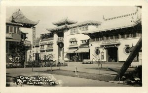 RPPC 2718-C, Ginling Way, New Chinatown Los Angeles Signs Forbidden Palace etc.