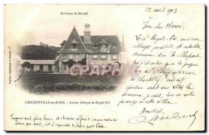 Old Postcard Cricqueville en Auge Abbey Royal Pre