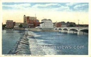 Dam and Fourth Street Bridge - Waterloo, Iowa IA