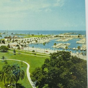 1960s - 1970s Pier St. Petersburg St Pete Florida Tampa Bay Boat Aerial Postcard