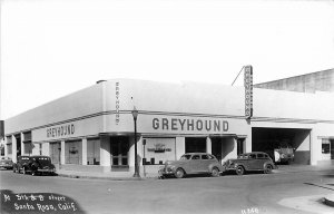 Postcard RPPC 1930s California Santa Rosa Greyhound Bus Depot autos CA24-3085