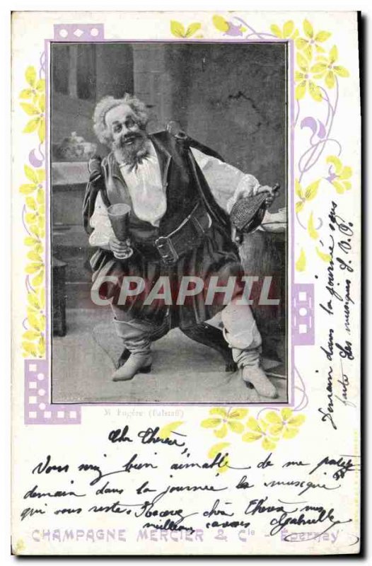 Postcard Old Wine Champagne Eugere Falstaff Theater