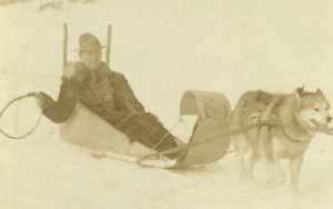 Chicago ILLINOIS RPc1910 CROSS COUNTRY TRAVELER Dog Sled Ft. Chipewyan AB CANADA 