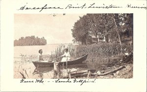 RPPC Postcard Two Women Boating on Lewiston Reservoir California 1910