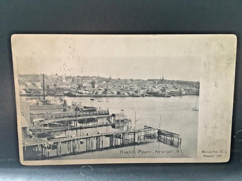 Postcard  Antique View of Harbor Front in Newport, RI   Z7