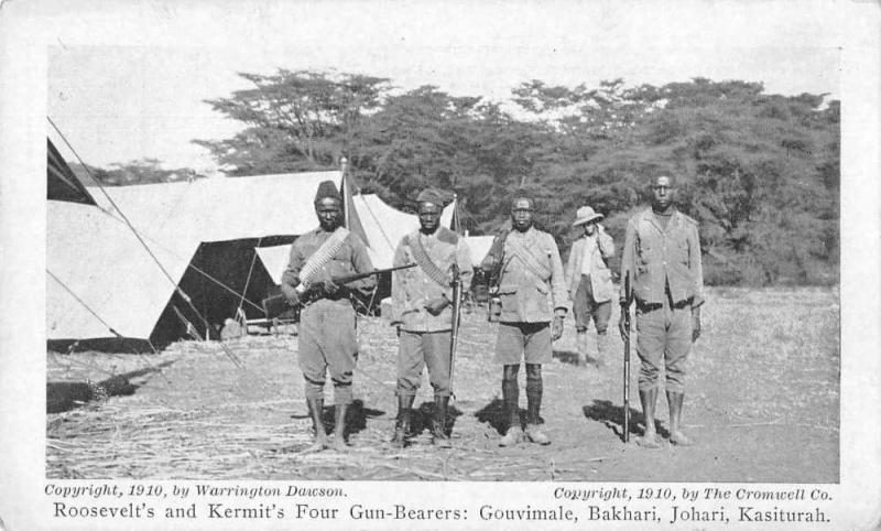 Africa President Roosevelt Gun Bearers in Camp Antique Postcard J2531235