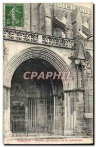 Old Postcard Coutances Meridional Porch of the Cathedral