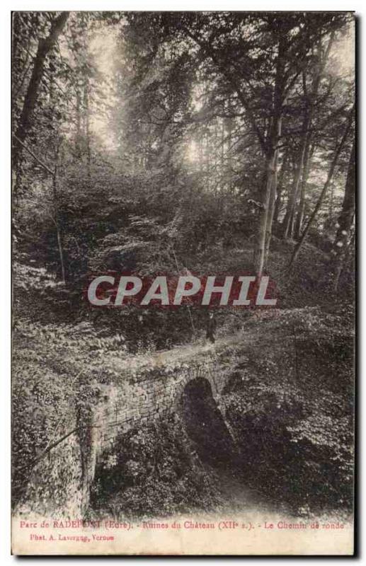 Eure - The Park - Ruins of Chateau Le covered way - Old Postcard