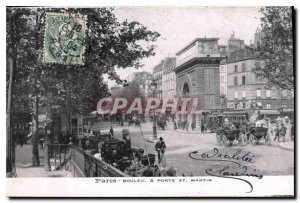 Postcard Old Boulev Paris and Porte St Martin