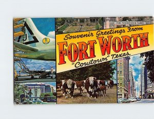 Postcard Souvenir Greetings From Cowtown, Fort Worth, Texas
