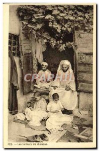 Old Postcard From Fes The Tailors Djelabas