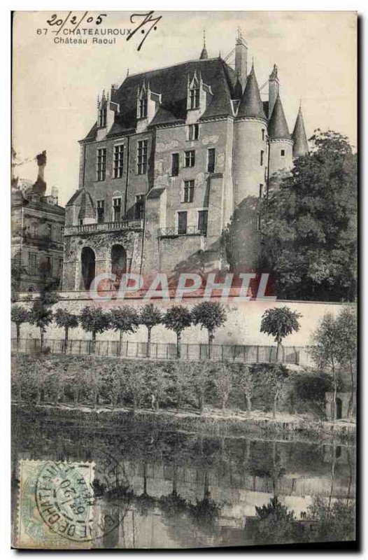 Old Postcard Chateauroux Chateau Raoul