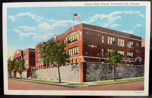 Vintage Postcard 19128 Junior High School, Arkansas City, Kansas (KS)