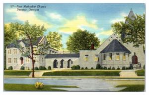 Mid-1900s First Methodist Church, Decatur, GA Postcard