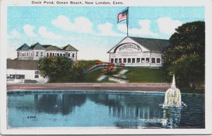 Duck Pond Ocean Beach New London Connecticut Postcard C085