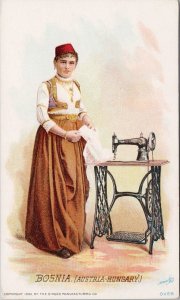 Bosnia Singer Manufacturing Co Advertising Woman Sewing Machine Trade Card H59