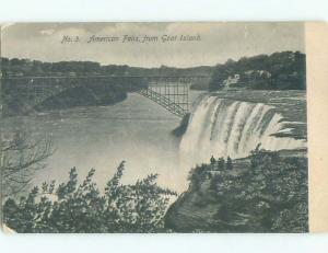 Unused Pre-1907 BRIDGE FROM GOAT ISLAND Niagara Falls New York NY n5223