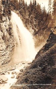 Rainier National Park Wyoming Narada Falls Real Photo Antique Postcard J46134