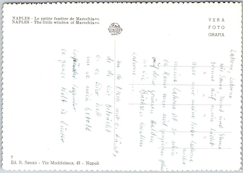 Napoli Finestrella Di Marechiaro Naples Italy Boats Real Photo RPPC Postcard
