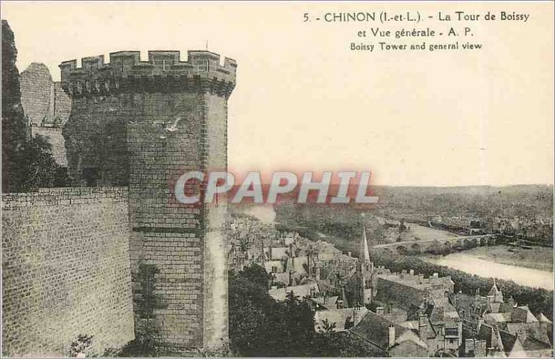 Old Postcard Chinon I and The Tour de Boissy and General view