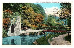 Postcard BRIDGE SCENE Joliet Illinois IL AU9588