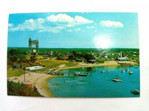 Vintage Postcard Buzzards Bay Mass Scene of Boats in Bay and Shore