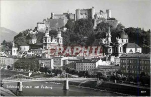 Postcard Moderne Salzburg Altstadt mit Festung