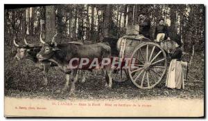 Old Postcard Hitch In the Landes forest Getting barrel of resin TOP