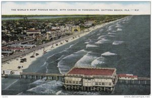 The World's famous beach,with Casino in Foreground,Daytona Beach,Florida,30-40s