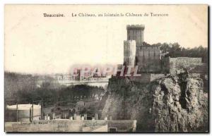 Old Postcard Beaucaire The castle in the distance the castle of Tarascon