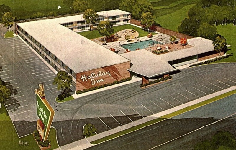 VINTAGE JACKSONVILLE FLORIDIA HOLIDAY INN I-10 & I-95 POSTCARD 46-102