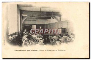 Old Postcard Paris Gobelins tapestries TOP repair workshop