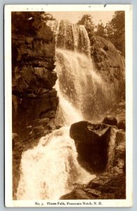 RPPC  Flume Falls  Franconia Notch  New Hampshire    Postcard