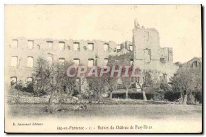 Old Postcard Aix en Provence Ruins of Chateau de Puy Ricar