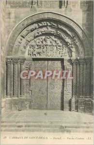 Postcard Old Abbey of Saint Denis Portal Porch Central