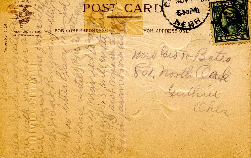 Greeting - Thanksgiving. Artist: Clapsaddle    (Embossed)