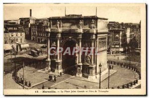 Postcard Old Marseille The Guesde Place and the Arc de Triomphe