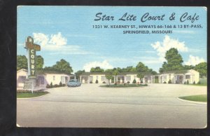 SPRINGFIELD MISSOURI ROUTE 66 STAR LITE COURT RESTAURANT ADVERTISING POSTCARD