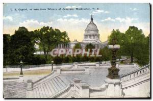 Old Postcard U S Capitol As Seen From Libray Of Congress Washington D C.