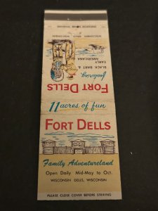 Vintage Matchbook Cover Fort Dells Family Adventureland Wisconsin Dells WI MB181